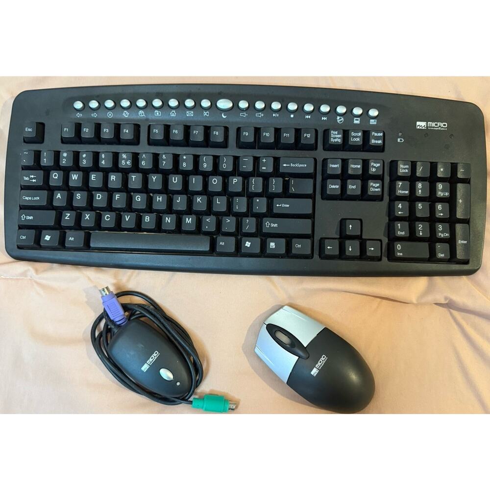 Micro innovations keyboard And Mouse Set PreOwned Working Condition Tested